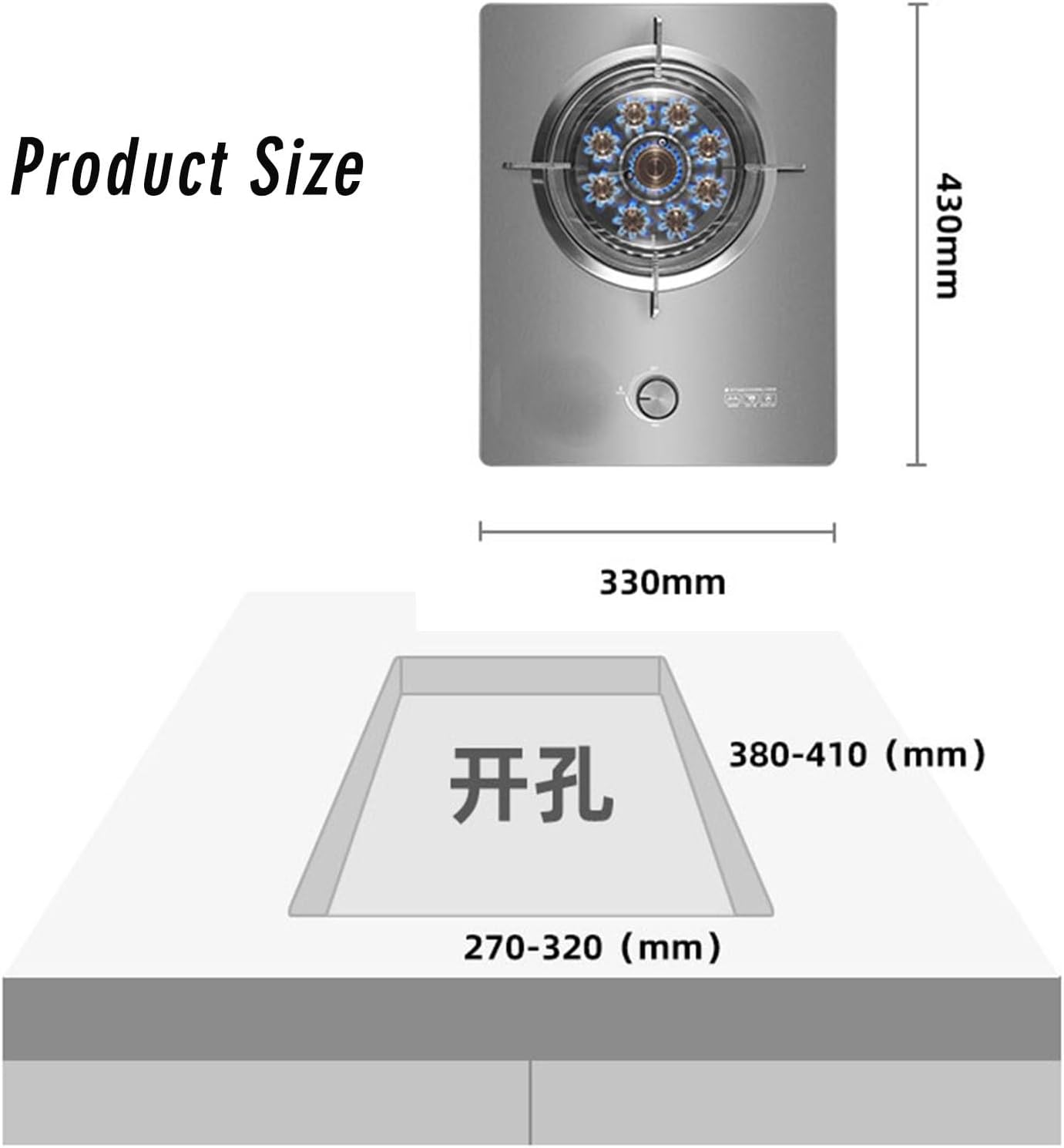 Portable Gas Stove,Single Burner Propane Stove,Max 23884BTU with Pulse Electronic Ignition Stainless Steel Suitable for Apartments Kitchens (Color : NG, Size : Style 2)