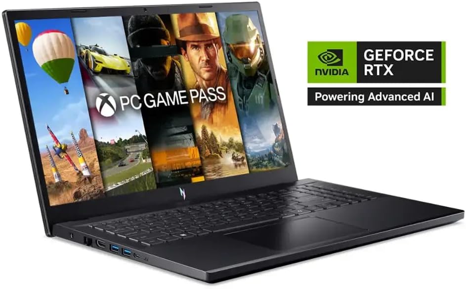 acer Nitro V Gaming Laptop, 15.6' FHD IPS Display, 144Hz, AMD Ryzen 5 7535HS, 6 Cores, GeForce RTX 4050, 16GB DDR5, 1TB SSD, Obsidian Black, Windows 11, BK, Laptop Bag, TWE Mouse Pad & Mouse