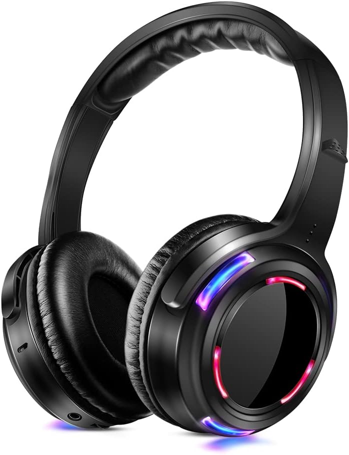 Professional Silent Disco LED Wireless Headphones and RF LED Silent Disco Earphones for iPod MP3 DJ Music Pary Club (10 Headphone + 1 Transmitter)