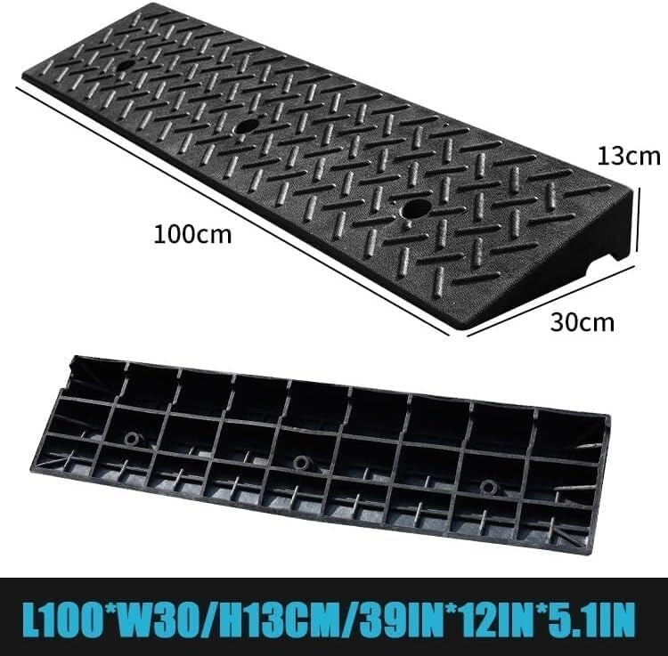 Rubber Ramps Rubber Threshold ramp, Portable Kerb, Non-Slip Transition(100 * 30 * 13cm/39 * 12 * 5.1in)