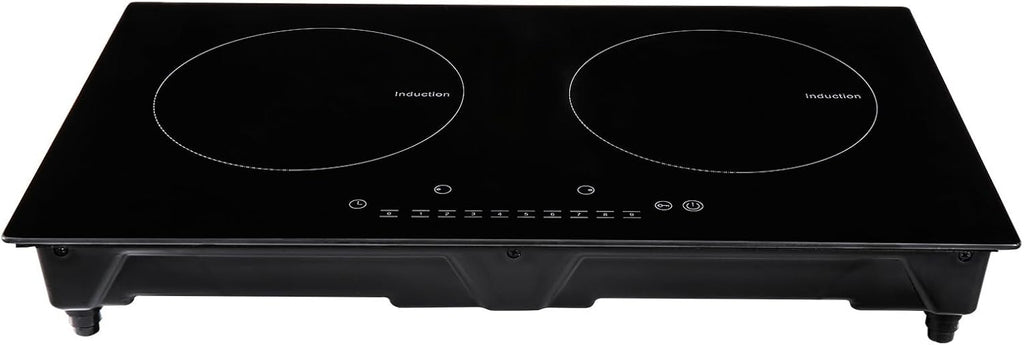 Happybuy Electric Cooktop, 2 Burners, 24'' Induction Stove Top, Built-in Magnetic Cooktop 1800W, 9 Heat Levels, LED Touch Control with Child Lock & Overheat Protection