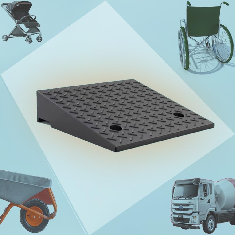 Curb ramp,Driveway ramp, 2' 3' 4' Rise Doorway Threshold Ramp, Heavy Duty Loading for Trailer Truck(H 7CM/2.8')