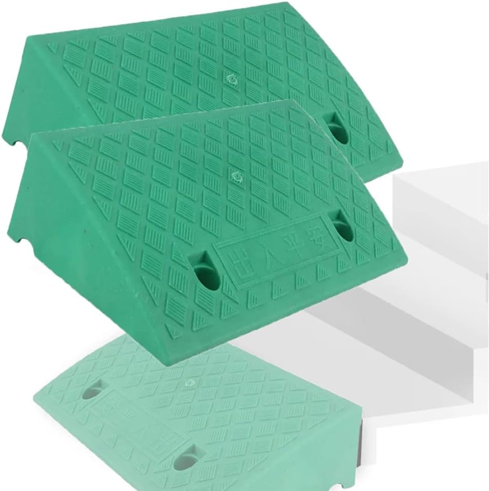 PVC Curb Ramp, Anti-Slip Driveway Ramps, 1in-7.5in Portable Threshold Ramp, Motorcycle/Cars/Wheelchairs, Lightweight Ramp for Indoor Home-2pcs (Color : G, Size : 50x27x13cm/20x10.6x5.1in)