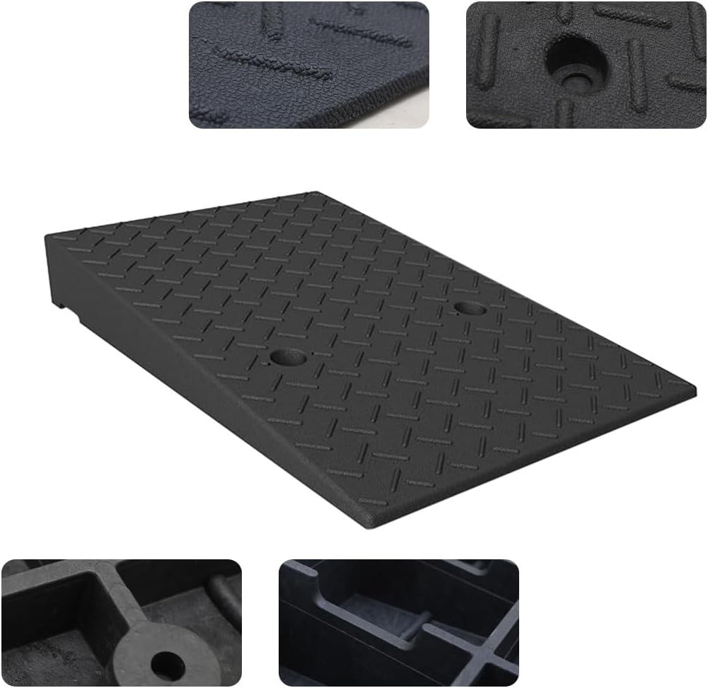 Curb Ramps, Anti-Slip Rubber Threshold Ramps, Car Ramps with Access for Cars, Motorcycles, Wheelchairs, Scooters, Trolleys(3.5in/9cm)