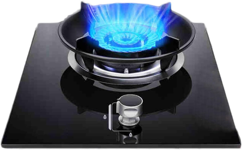 Gas Stove 1 Burner,5.2KW Tempered Glass Cast Copper Stove,NG/LPG Conversion Stove,Desktop/Embedded Dual Use,Multi-Speed Adjustment and Flameout Protection(LPG)