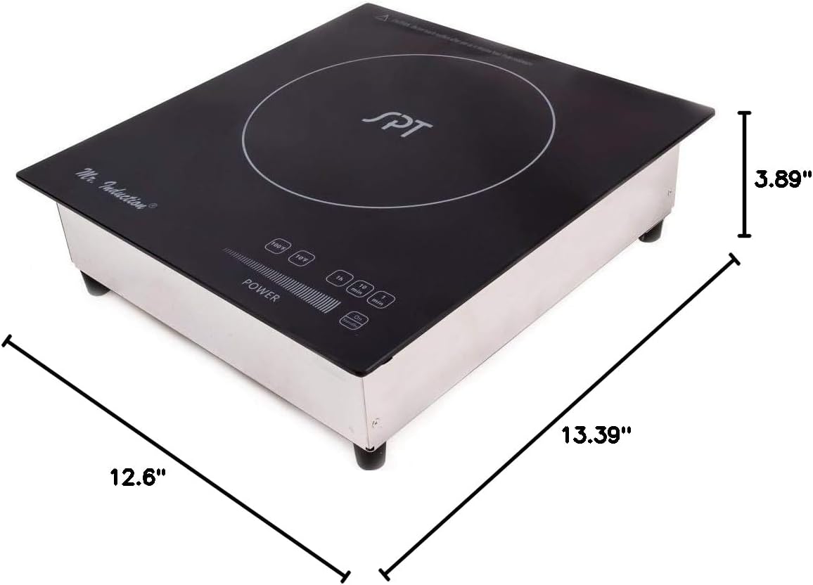Mr. Induction SR-187RT Commerical 1800W Built-in Induction Cooker, Black/Silver