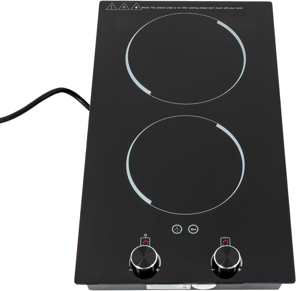 2-Burner Electric Induction Cooktop Stove Top Touch Control w/Child Lock 2100W