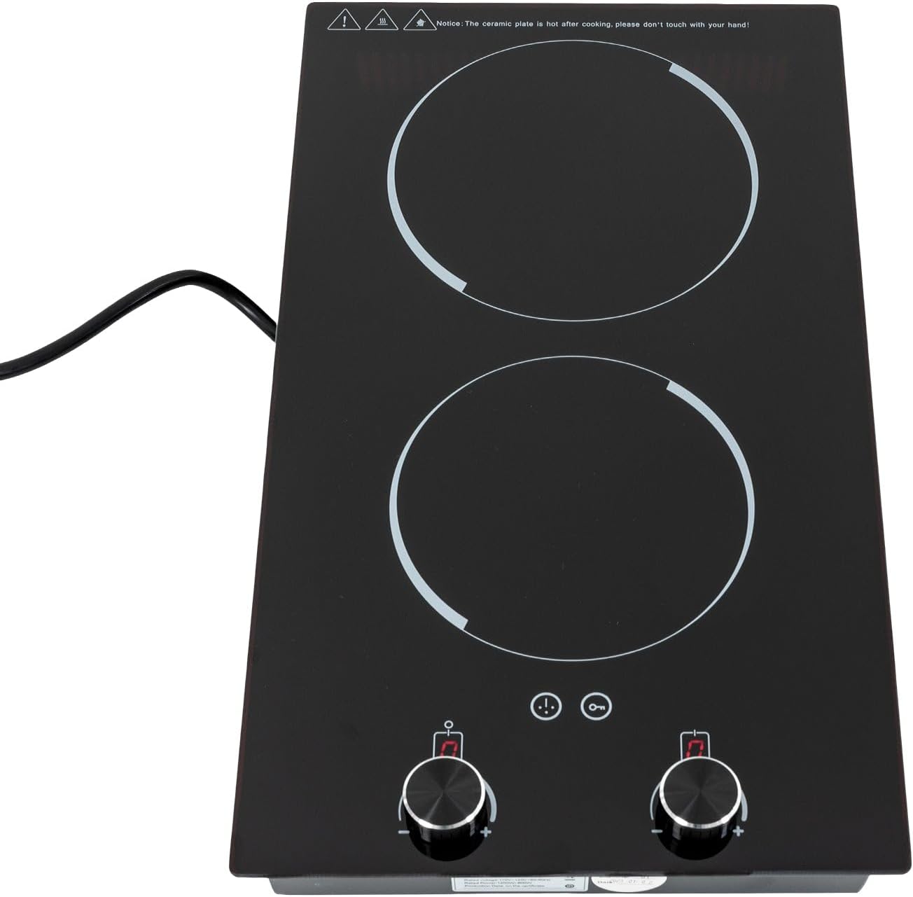 2-Burner Electric Induction Cooktop Stove Top Touch Control w/Child Lock 2100W