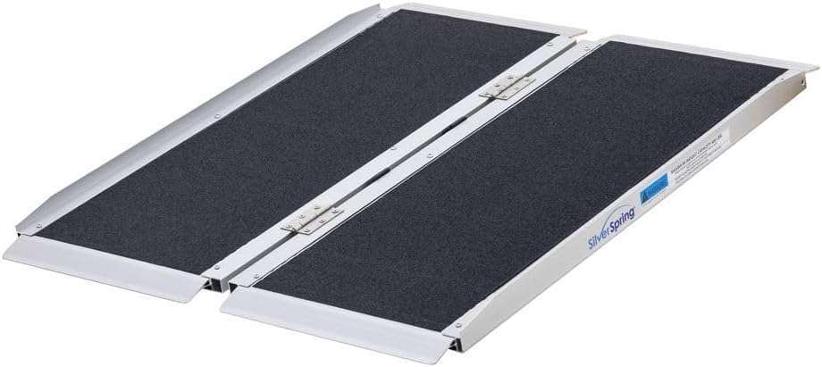 3' Wheelchair Ramp for Home Entry, Folding, Silver Spring