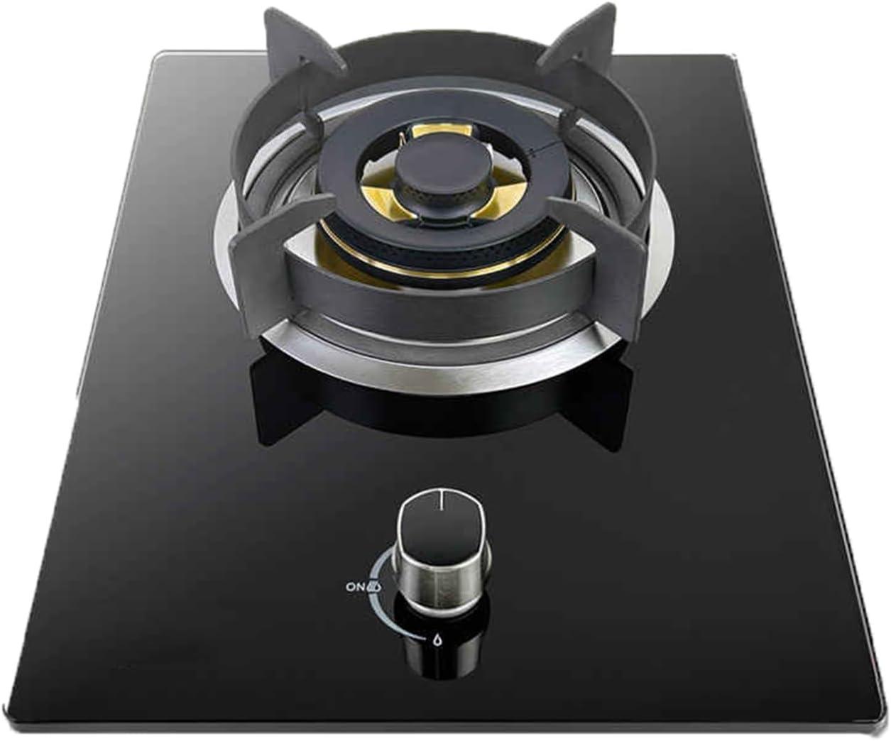 Single Burner Gas Stove,5.2kW Tempered Glass Auto Ignition,LPG/NG Cooktop,with Flameout Protection,for Camping RV Home Outdoor(LPG)