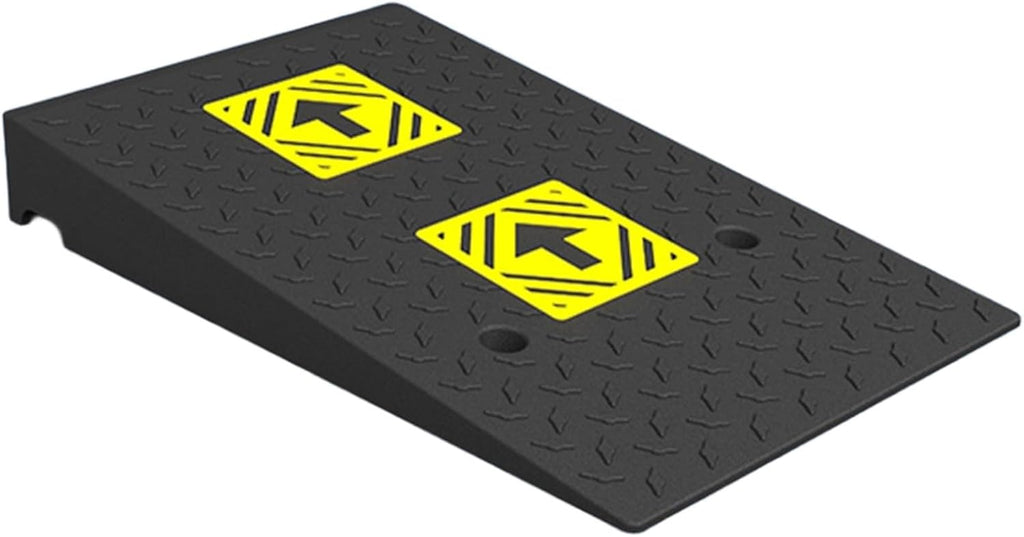 Heavy Duty 6614lb/3000kg Curb Ramp, Non-Slip Surface, Threshold Ramp with Yellow Arrow, Suitable for Car, Motorcycle, Bike, Wheelchair(80 * 50 * 11cm/31 * 20 * 4.3in)