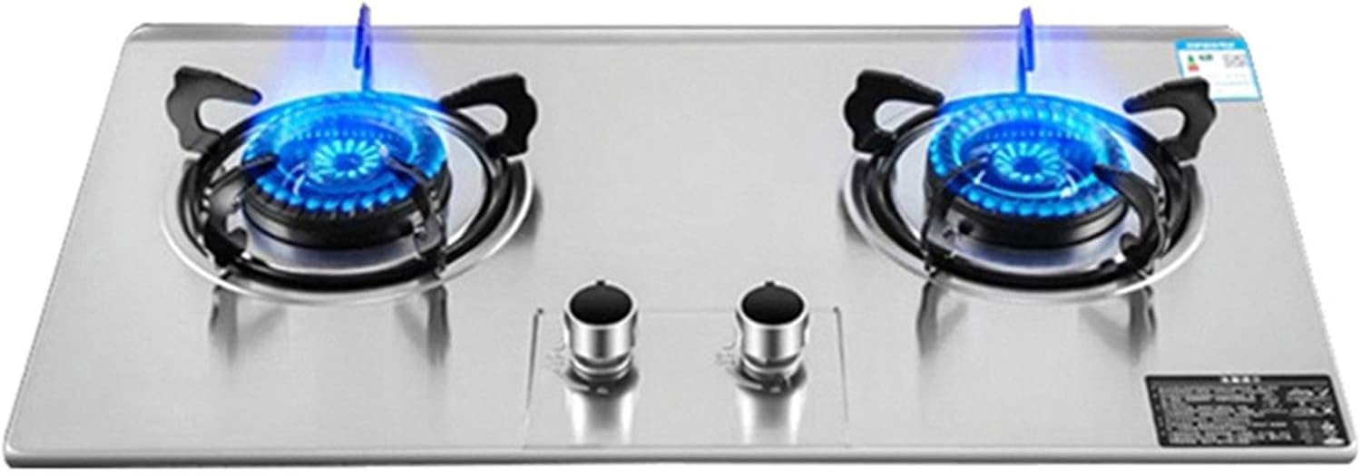 Propane Stove,2 Burners Portable Propane Stove,Stainless Steel Gas Cooktop,Maximum 17742.4BTU for Home Kitchens, Restaurants and Food Trucks (Color : NG, Size : Style 1)