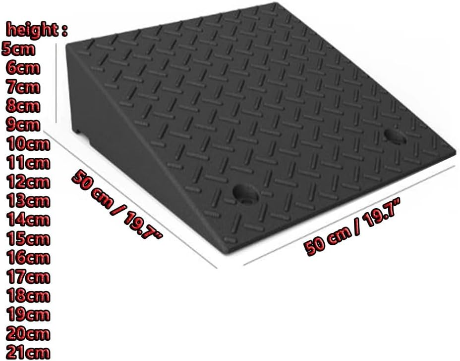 Curb ramp,Driveway ramp, 2' 3' 4' Rise Doorway Threshold Ramp, Heavy Duty Loading for Trailer Truck(H 18CM/7')