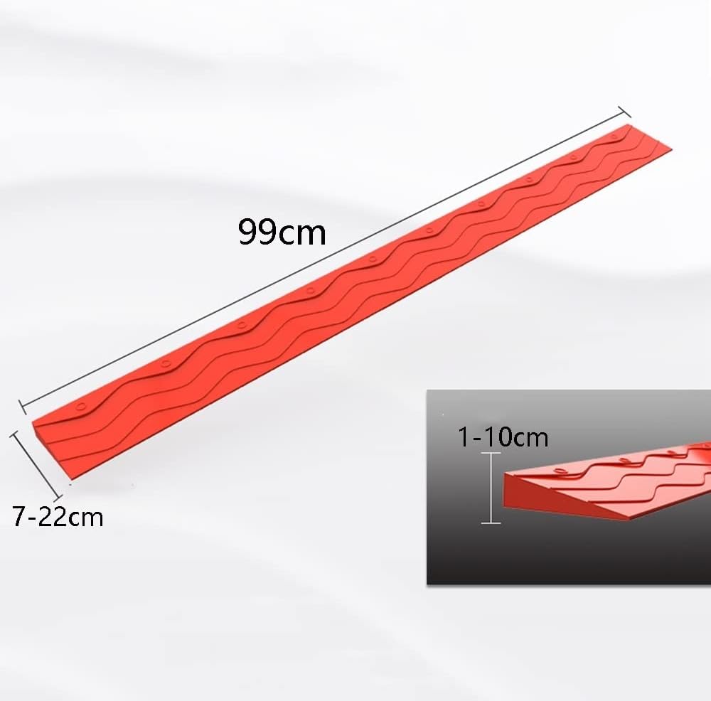 39' Wide Rubber Wheelchair Ramp for Home Steps/Door with Non Slip Textured Surface Red 3' Rise Threshold Ramp Curb Ramp 99 x 8 x 2.5cm