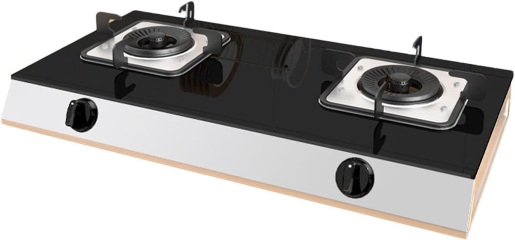 Propane Stove,2 Burners Portable Propane Stove,17060BTU High Power Tempered Glass Gas Cooktop for Kitchen Outdoor RV and Apartments(black) (Color : LPG)