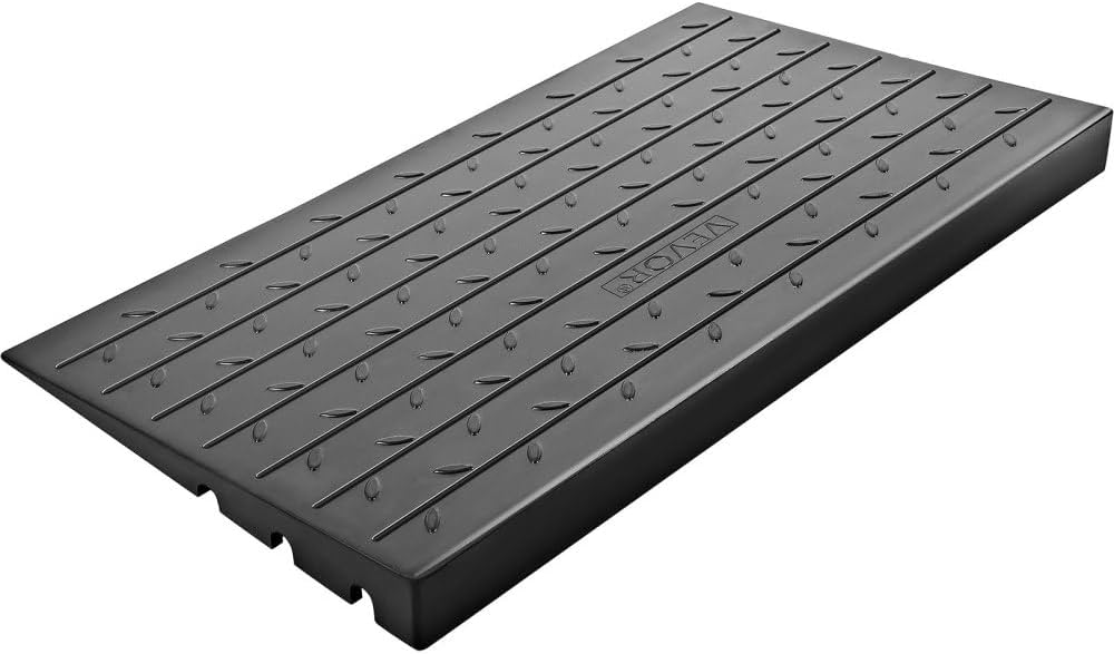 Heavy Duty Threshold Ramp for Doorways 4 Inch Rise Solid Polyethylene Entry Ramp with Non-Slip Surface for Wheelchairs Scooters and Strollers