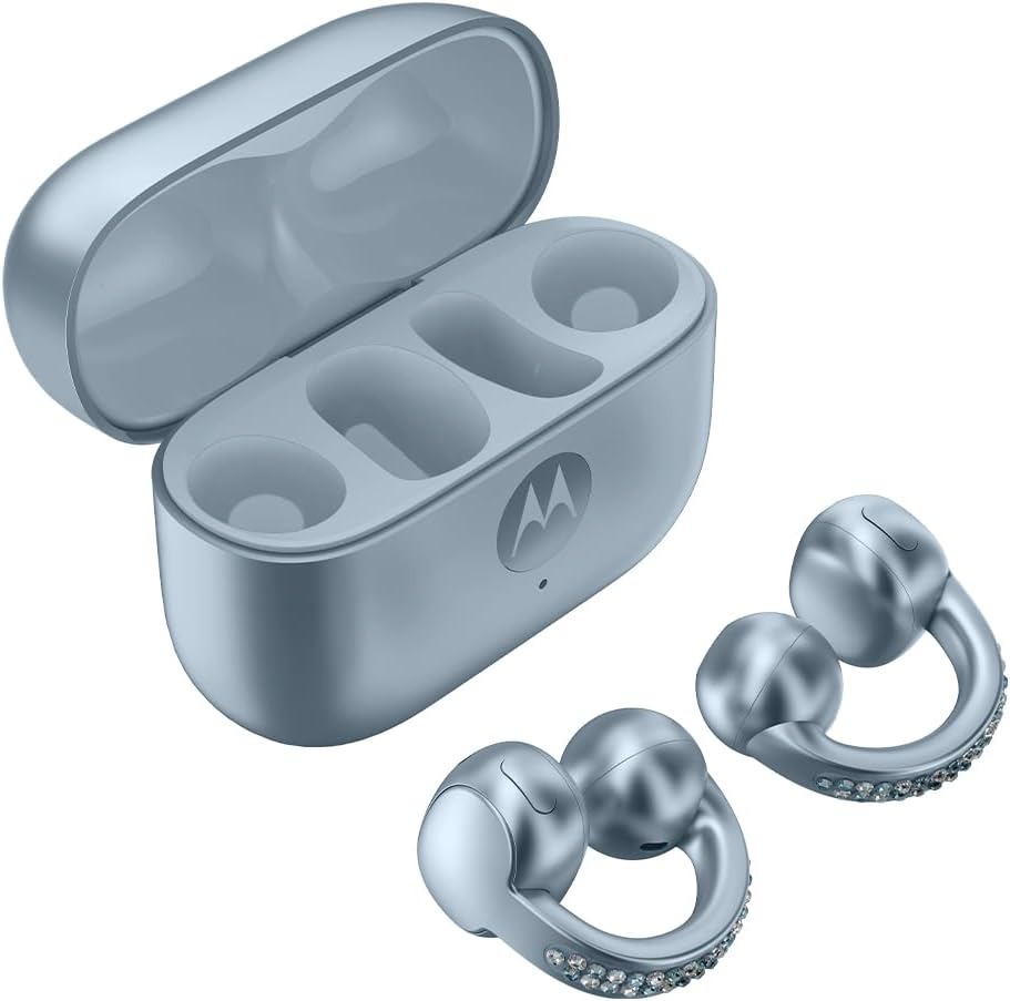 Motorola Moto Buds Loop with Sound by Bose with Crystals by Swarovski® - (Ice Melt Blue)