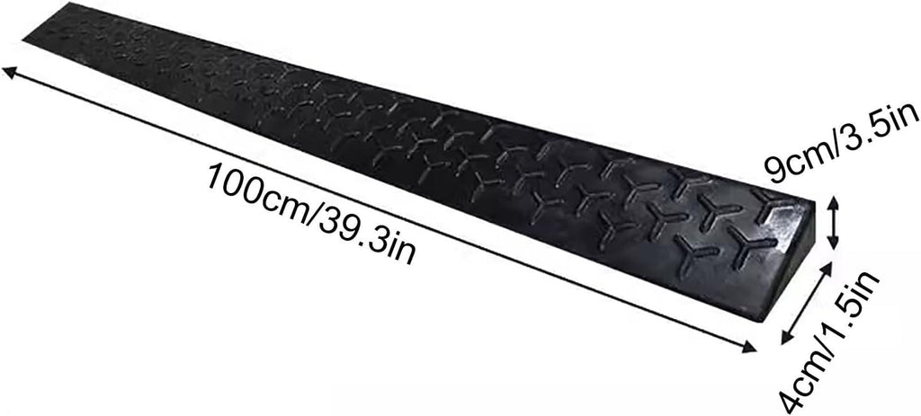 Solid Rubber Ramp Portable Curb Step Pad, Ramps Pad, Threshold Ramp Suitable for Wheelchair, Bicycle, Scooter, etc.(100 * 4 * 9cm/39.3 * 1.5 * 3.5in)