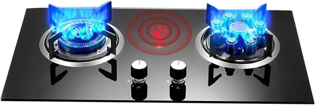 2 Burner Camping Stove,5.2KW 9-Cavity High-fire Wok Burner,Portable Propane Gas Cooktop with Regulator and Hose,for Backyard Picnic Use(LPG)