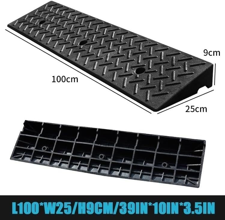Rubber Ramps Rubber Threshold ramp, Portable Kerb, Non-Slip Transition(100 * 25 * 9cm/39 * 10 * 3.5in)