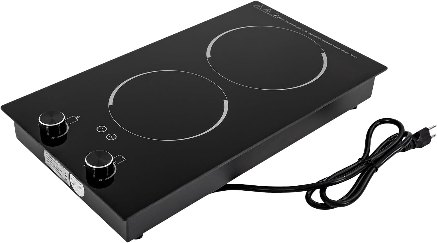 2-Burner Electric Induction Cooktop Stove Top Touch Control w/Child Lock 2100W