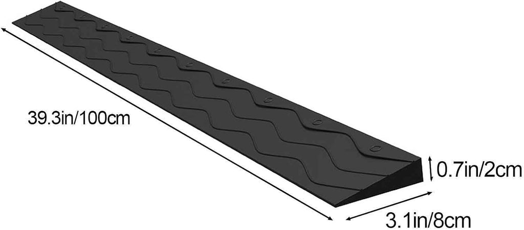 Ramp for Wheelchair for Home Steps, Door Ramp, Threshold Ramp, for Home, Vehicles, Trolleys, Can Be Cut, Simple to Install,Black-3.1x0.7in/8x2cm