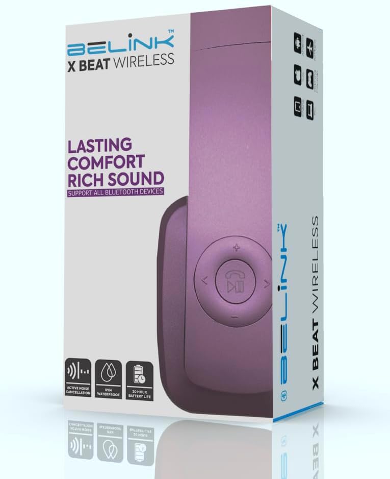 BeLink X Beat Wireless Foldable Headphones Purple