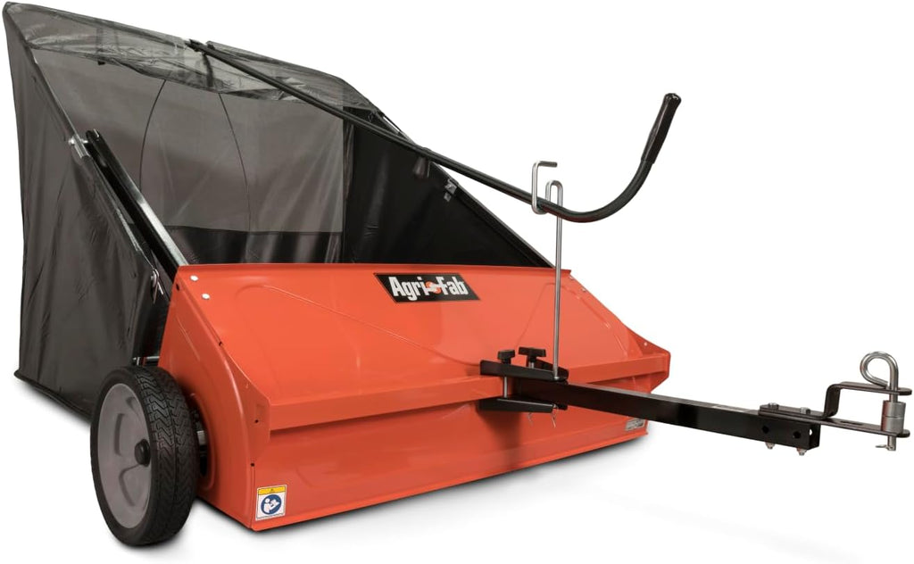 Agri-Fab 45-0492 44' Tow-Behind Lawn Sweeper, 28 cu. ft Hopper Bag Capacity; Leaf & Grass Catcher, with Adjustable Brush Height and Dump From Seat Handle