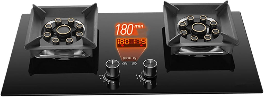 Propane Stove,2 Burners Portable Propane Stove,tempered Glass Gas Cooktop,Maximum 17742.4BTU for Food Trucks and Family Restaurants (Color : LPG, Size : Style 1)