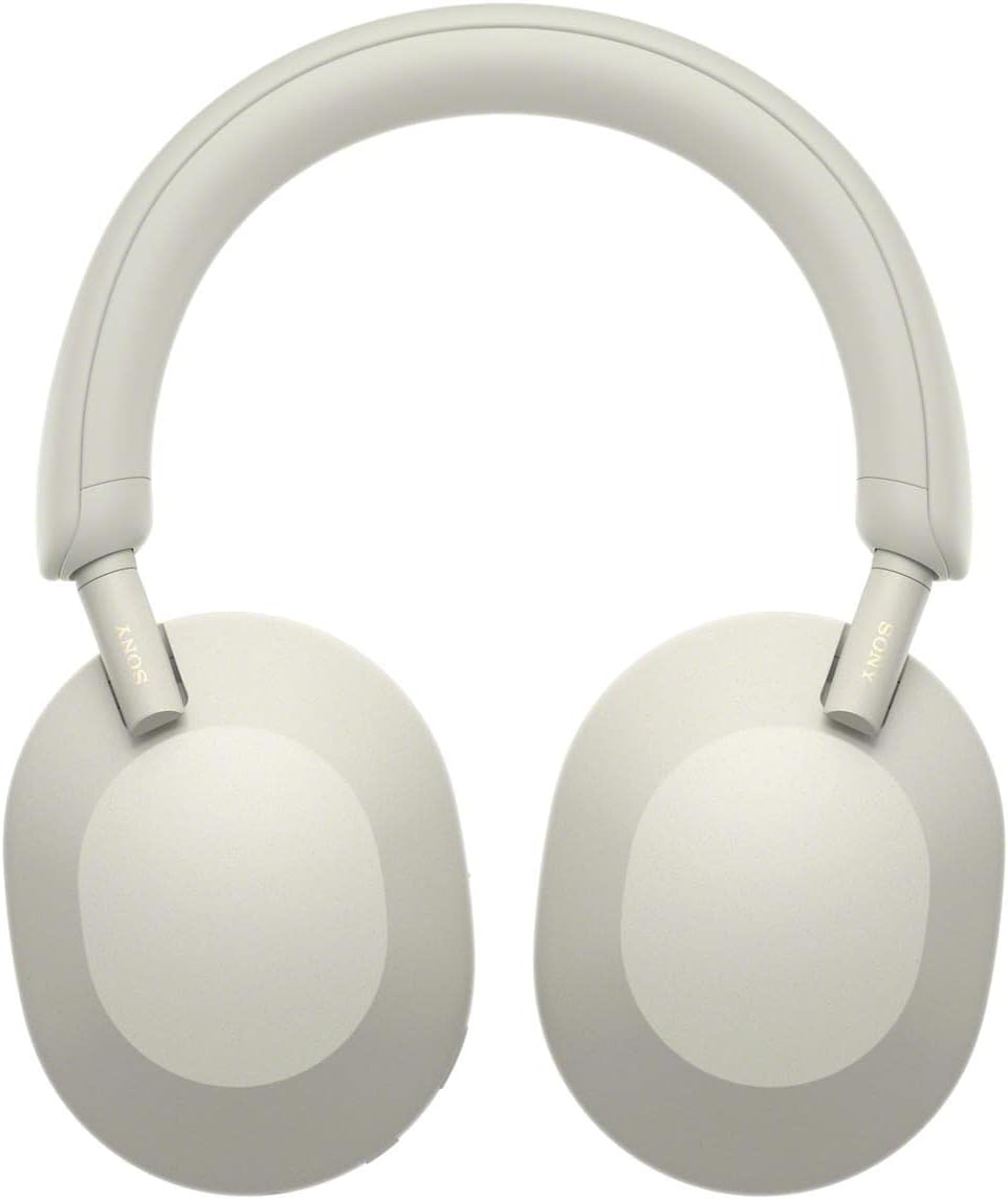 Sony Title WH-1000XM5 The Best Wireless Noise Canceling Headphones with Auto Noise Canceling Optimizer, Crystal Clear Hands-Free Calling, and Alexa Voice Control, Silver, with Stand, P-Bank