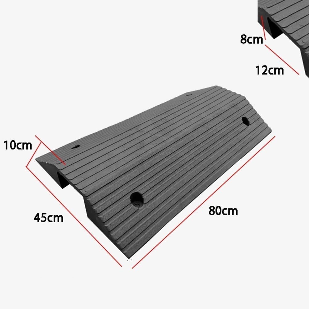 3' 4' Rise Bridge Ramp for Getting Thru Door, Non-Slip Entryway Ramp, Rubber Threshold Ramp, Driveway Curb Ramps, Indoor Outdoor Transition Ramps with Bottom Grid ﻿(4' Rise/80x45x10cm)