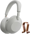 Sony WH-1000XM6/S Best Wireless Noise Canceling Headphones Platinum Silver Bundle with Deco Gear Wood Headphone Display Stand Secure Tabletop Holder/Gaming Headset Hanger