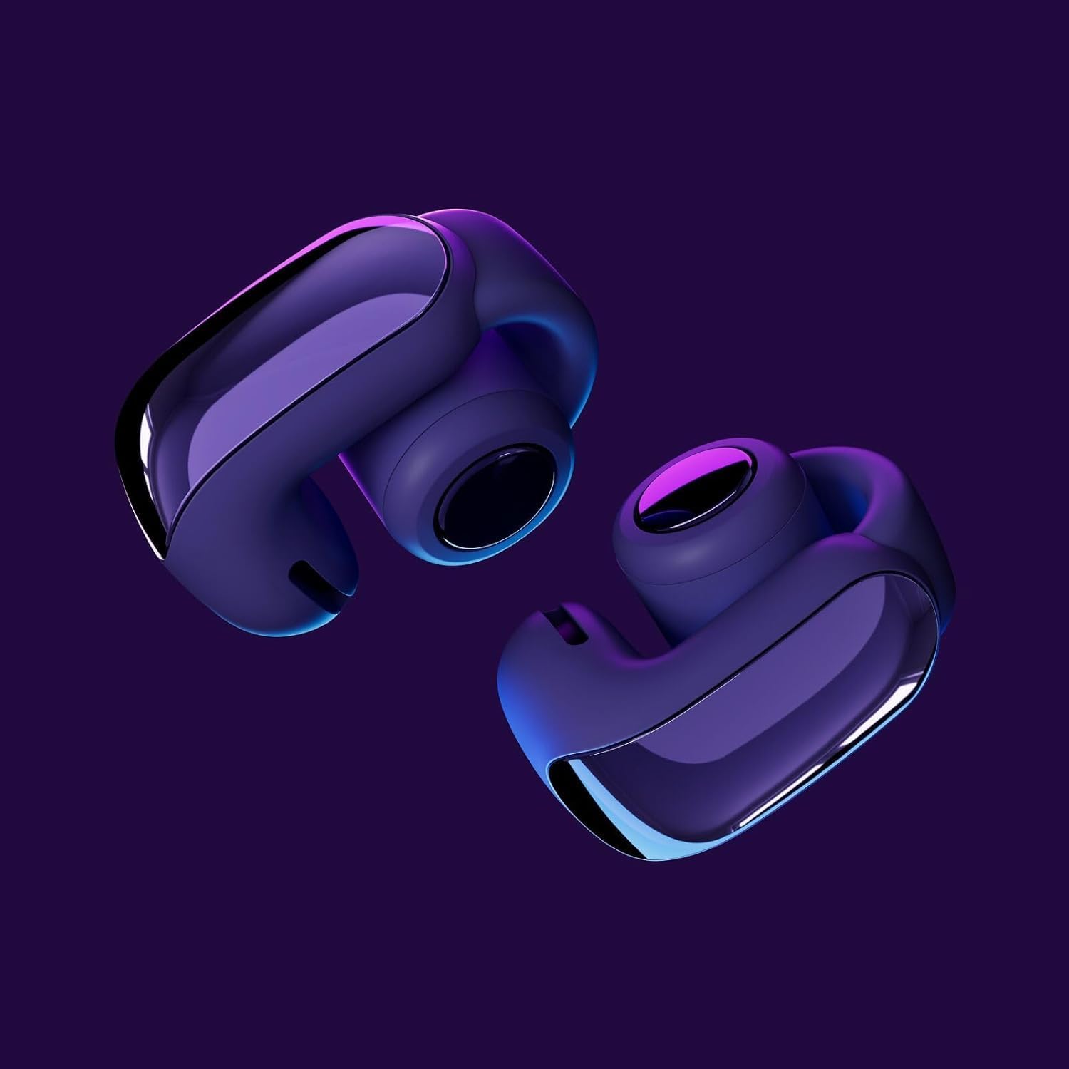 Bose Ultra Open Bluetooth Earbuds, True Wireless Earbuds with OpenAudio for Awareness, Clip On Design for Comfort, Immersive Audio, Up to 48 Hrs of Playtime + 20W Wall Charger (Midnight Violet)