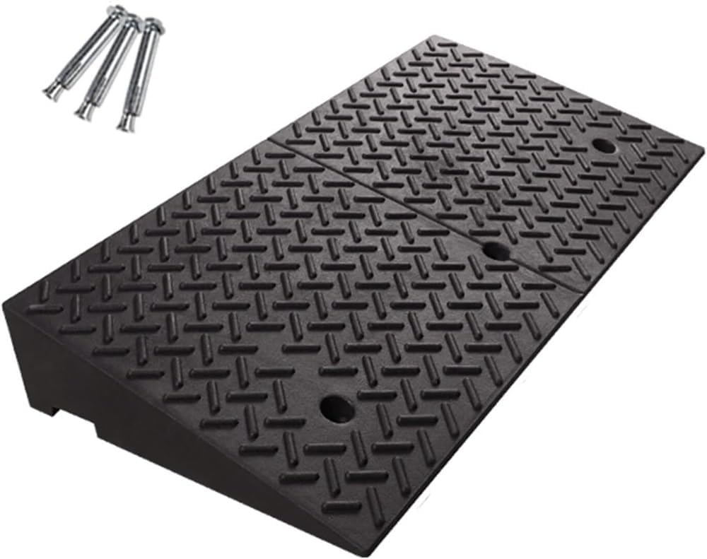 JIUYUEYA Rubber Curb Ramp 2 Pack,Heavy-Duty 6600 lbs Capacity Threshold Ramps, Driveway Ramps with Stable Grid Structure for Cars, Wheelchairs, Bikes (Size : 17cm/6.7in)