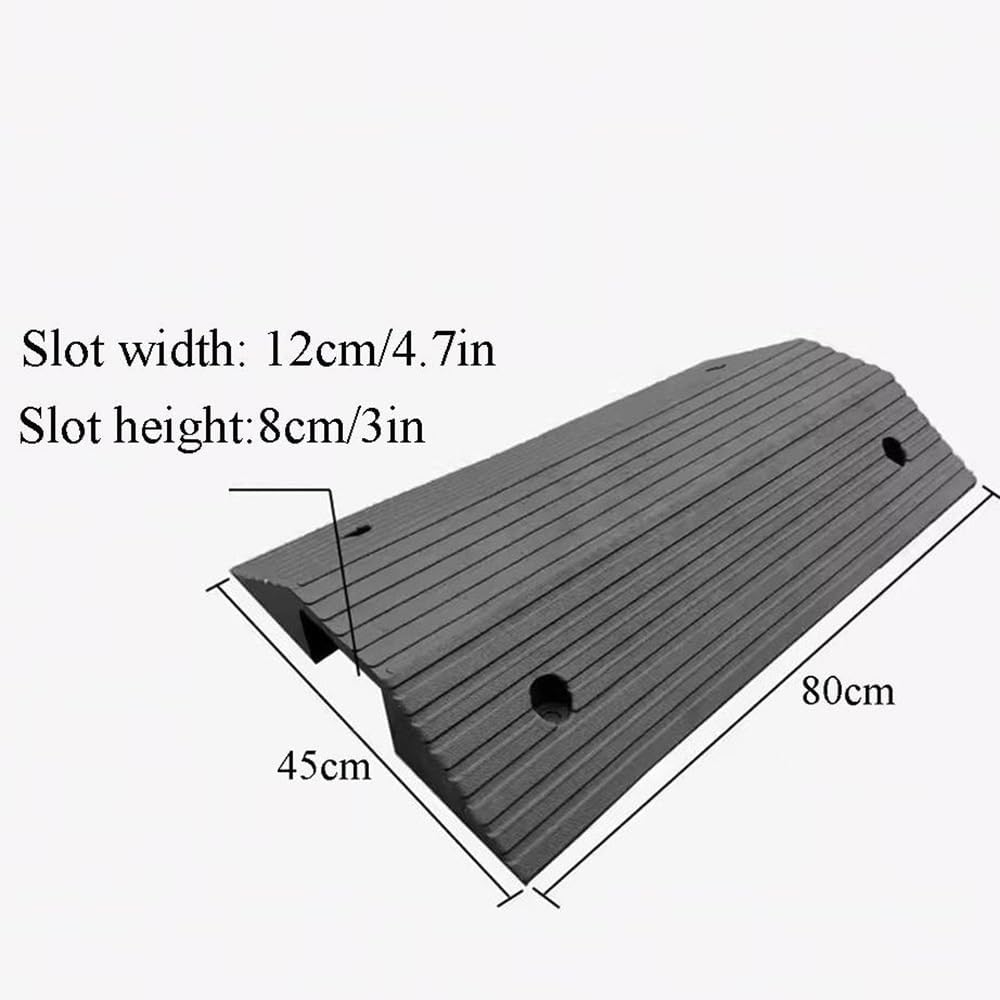 Wheelchair Ramp for Doorways, Rubber Bridge Threshold 3 Inch 4 Inch Rise Ramp for Home Motorcycle Factories Schools Driveways(80x45x10cm/31x18x4in)