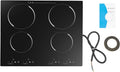 4 Burners Electric Cooktop, 110V 3000W Built-in Sensor Touch Control Stove Top with 9 Heating Level, Child Safety Lock & Timer, 24'' Coutertop & Built-in Electric Ceramic Cooktop (No Plug)