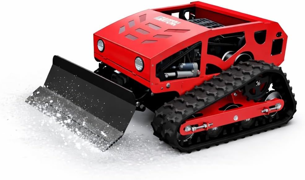 Remote Control Lawn Mower, 9HP Gas Powered, Tracked All-Terrain Mower for Hillside, Lawn & Professional Property Maintenance with Snow Plow Option