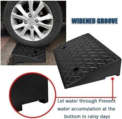Rubber Ramps Rubber Threshold ramp, Portable Kerb, Non-Slip Transition(100 * 30 * 12cm/39 * 12 * 4.7in)
