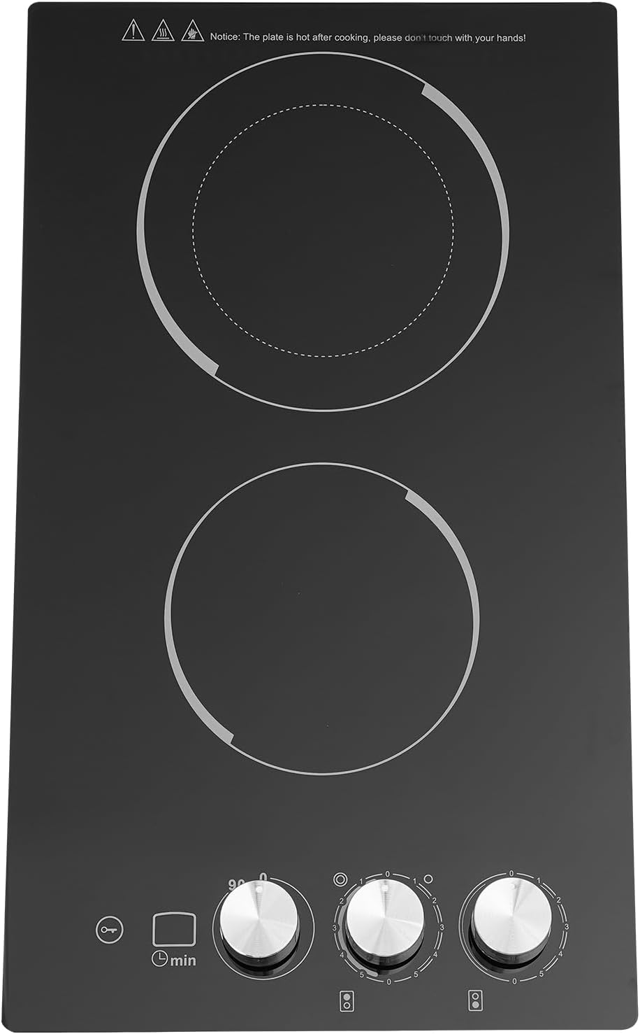 Electric Cooktop,Electric Stovetop,2 Burners Electric Cooktop,20.08 * 11.81in Electric Smoothtop Style Cooktop with 2 Elements,Induction Cooktop Stovetop with Booster and Timer (2 Burners)