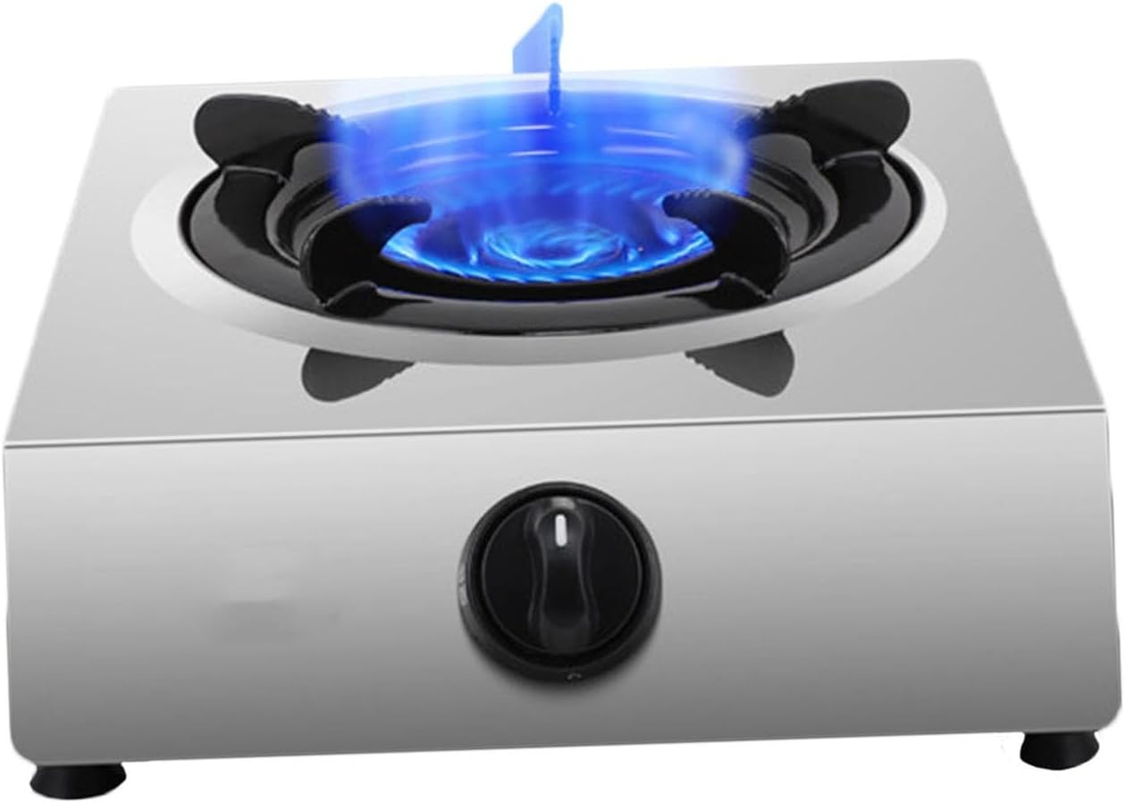 Gas Stove,17742.4 BTU Stainless Steel Tabletop Single Burner,Flameout Protection,Suitable for Home,Apartment,Indoor (Size : NG)