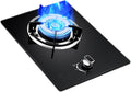 Gas Stove 1 Burner,4.2KW Gas Cooker,Gas/LP Gas Conversion Stove,Tempered Glass Cast Iron Pot Rack,with Flameout Protection,for Home Kitchen(LPG)