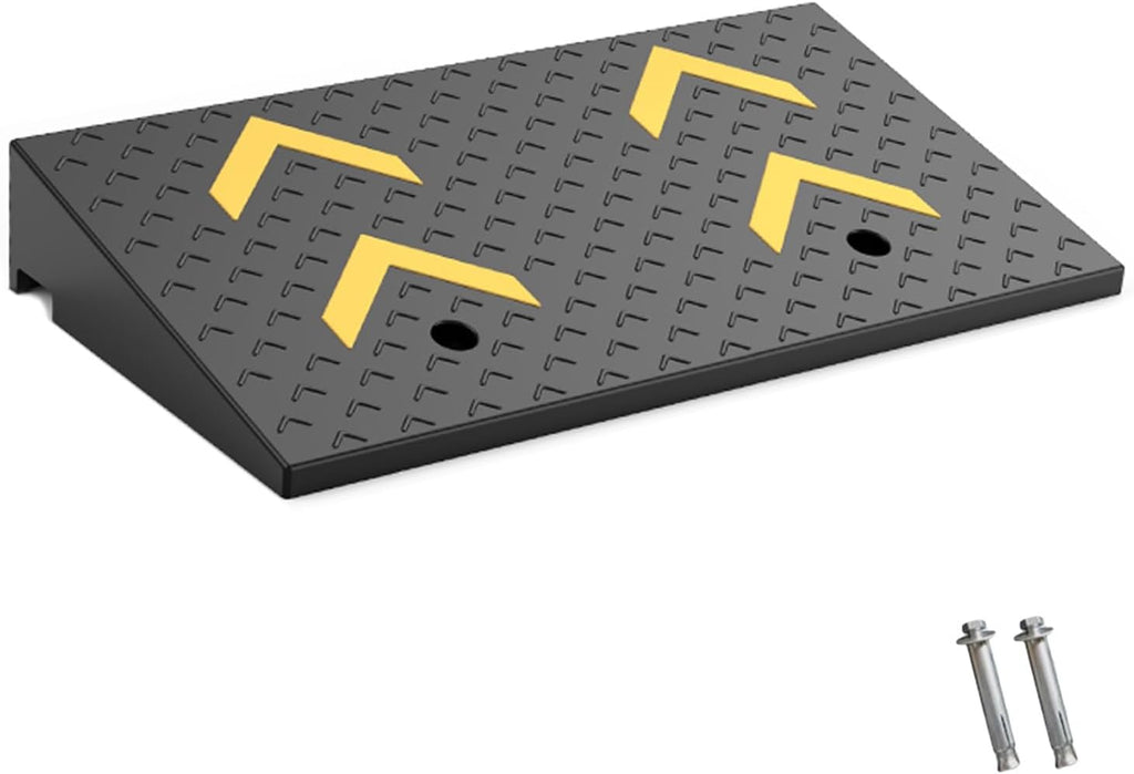 Curb Ramp Heavy Duty Rise Threshold Ramp with Expansion Screws Driveway Ramp for Loading Dock Warehouse Wheelchair(100 * 50 * 12cm/39 * 20 * 4.7in)