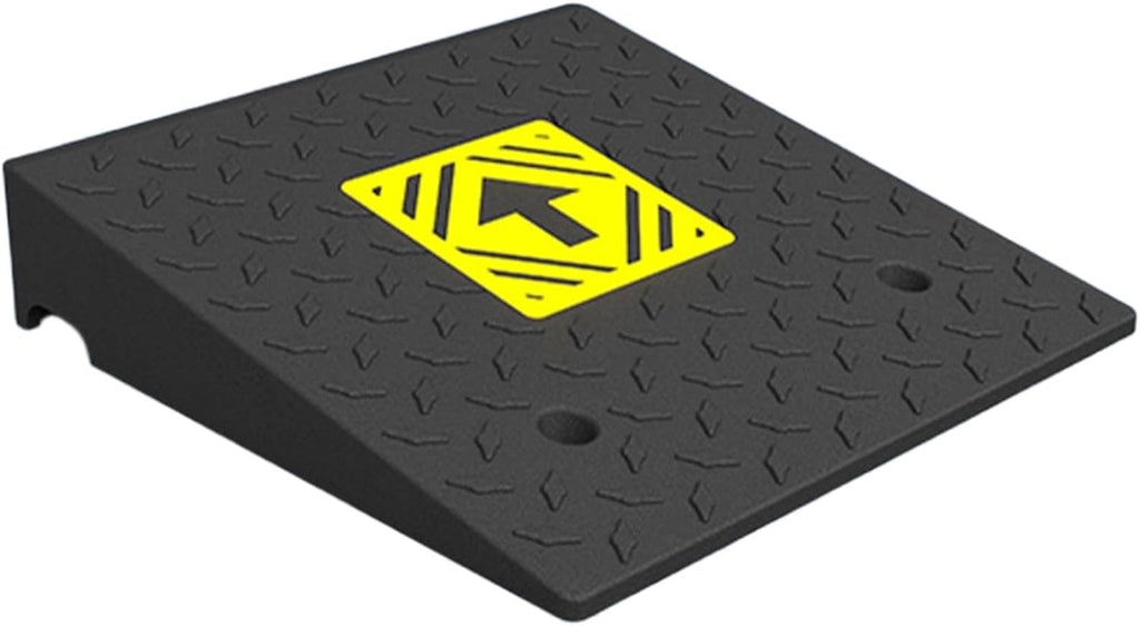 Heavy Duty 6614lb/3000kg Curb Ramp, Non-Slip Surface, Threshold Ramp with Yellow Arrow, Suitable for Car, Motorcycle, Bike, Wheelchair(50 * 50 * 11cm/20 * 20 * 4.3in)