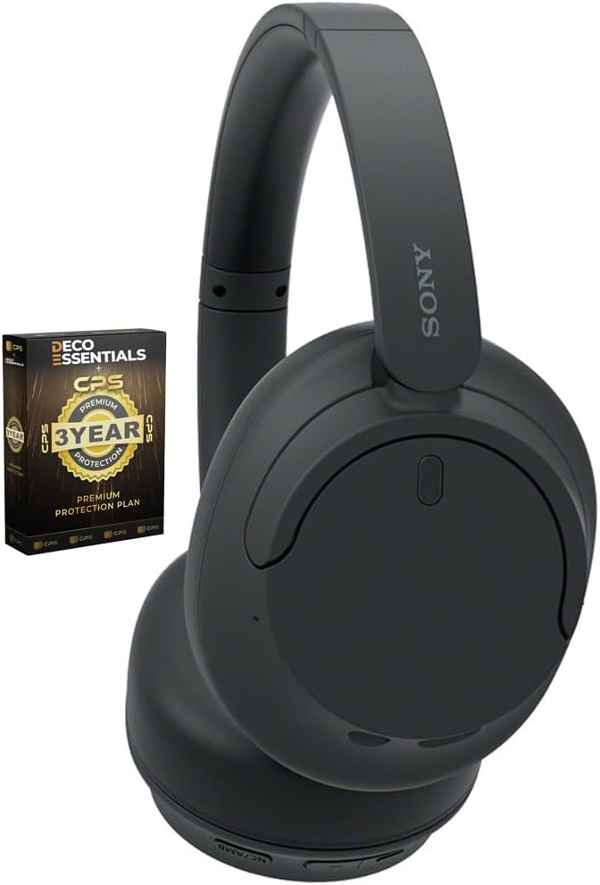 Sony WH-CH720N/B Wireless Noise Cancelling Headphone Black Bundle with Premium Deco Essentials CPS Exclusive 3 Year Protection Pack