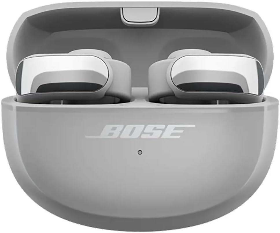Bose Ultra Open Bluetooth Earbuds, True Wireless Earbuds with OpenAudio for Awareness, Clip On Design for Comfort, Immersive Audio, Up to 48 Hrs of Playtime + 20W Wall Charger (Moonlight Gray)