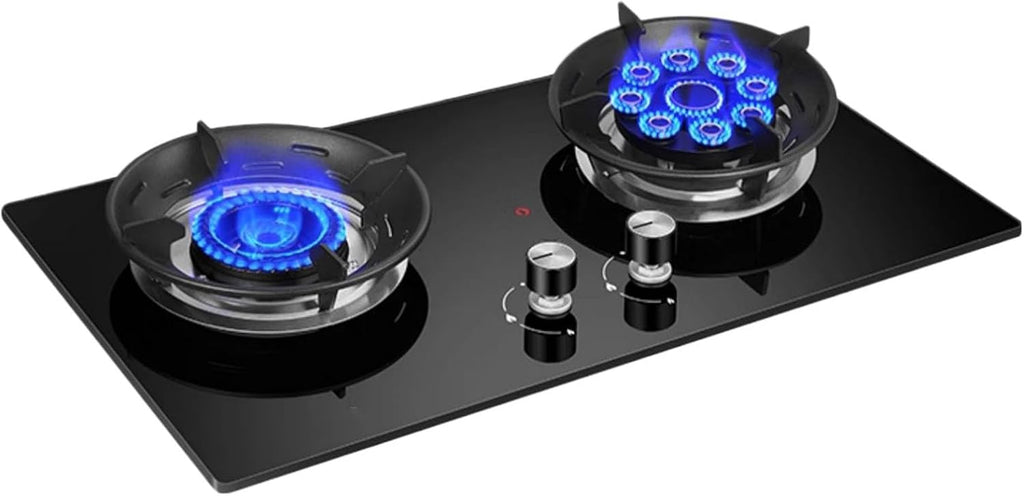 Propane Stove,tempered Glass Gas Cooktop,2 Burners Portable Propane Stove,Maximum 17060BTU Great for Family Restaurants and Food Trucks (Color : NG)