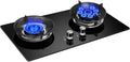 Propane Stove,tempered Glass Gas Cooktop,2 Burners Portable Propane Stove,Maximum 17060BTU Great for Family Restaurants and Food Trucks (Color : LPG)