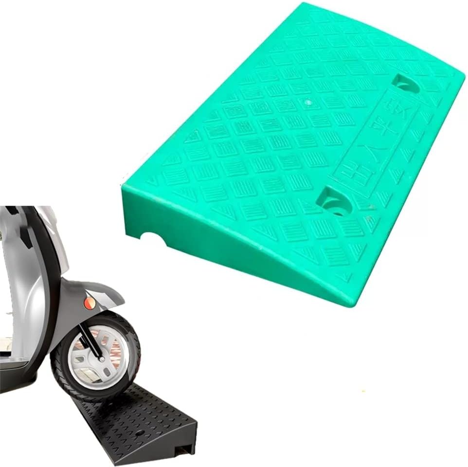 Set of 2 Curb Ramps Plastic 1.2-8.7inch, Yellow Green Driveway Ramps, Heavy Duty Threshold Ramps, Portable Curb Ramps for Wheelchair Motorycle (Color : B, Size : 2_19.6X10.6X4.3IN-50X27X11CM)