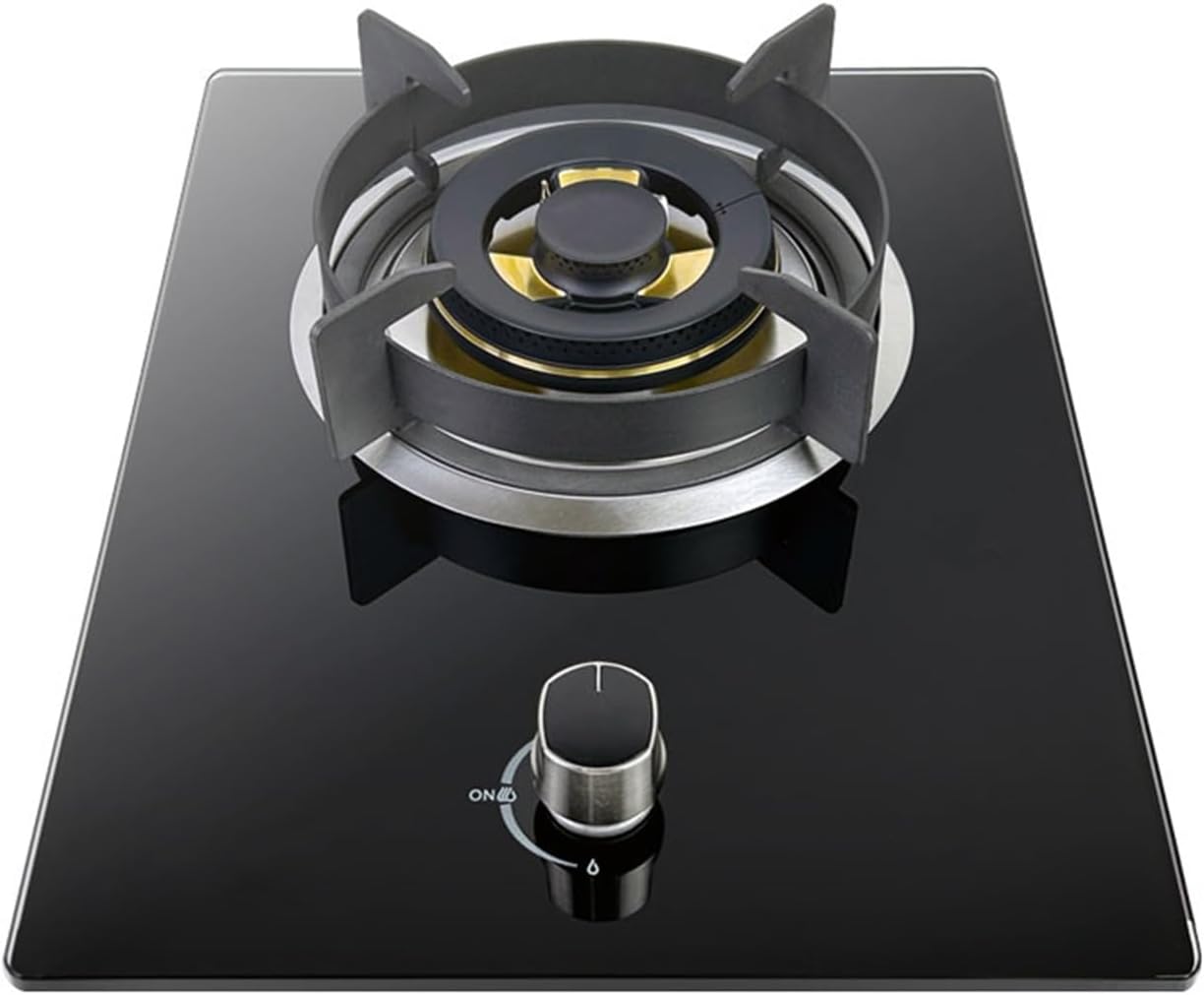 Gas Stove 1 Burner,Kitchen Counter Top Stove 5.2KW Gas,Gas/LP Gas Conversion Stove,Tempered Glass Cast Iron Pot Rack,with Flameout Protection,for Home Kitchen(LPG)