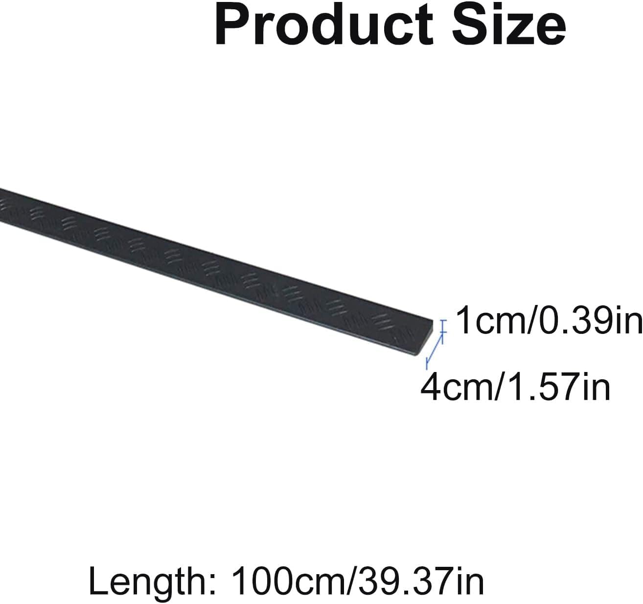 Rubber Ramps Threshold Ramp, Wheelchair, Plastic, Suitable for Doorways and Bathrooms, Can Be Cut to Size(Svart,4 * 1cm/1.5 * 0.4in)